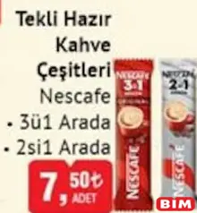NESCAFE TEKLİ HAZIR KAHVE ÇEŞİTLERİ